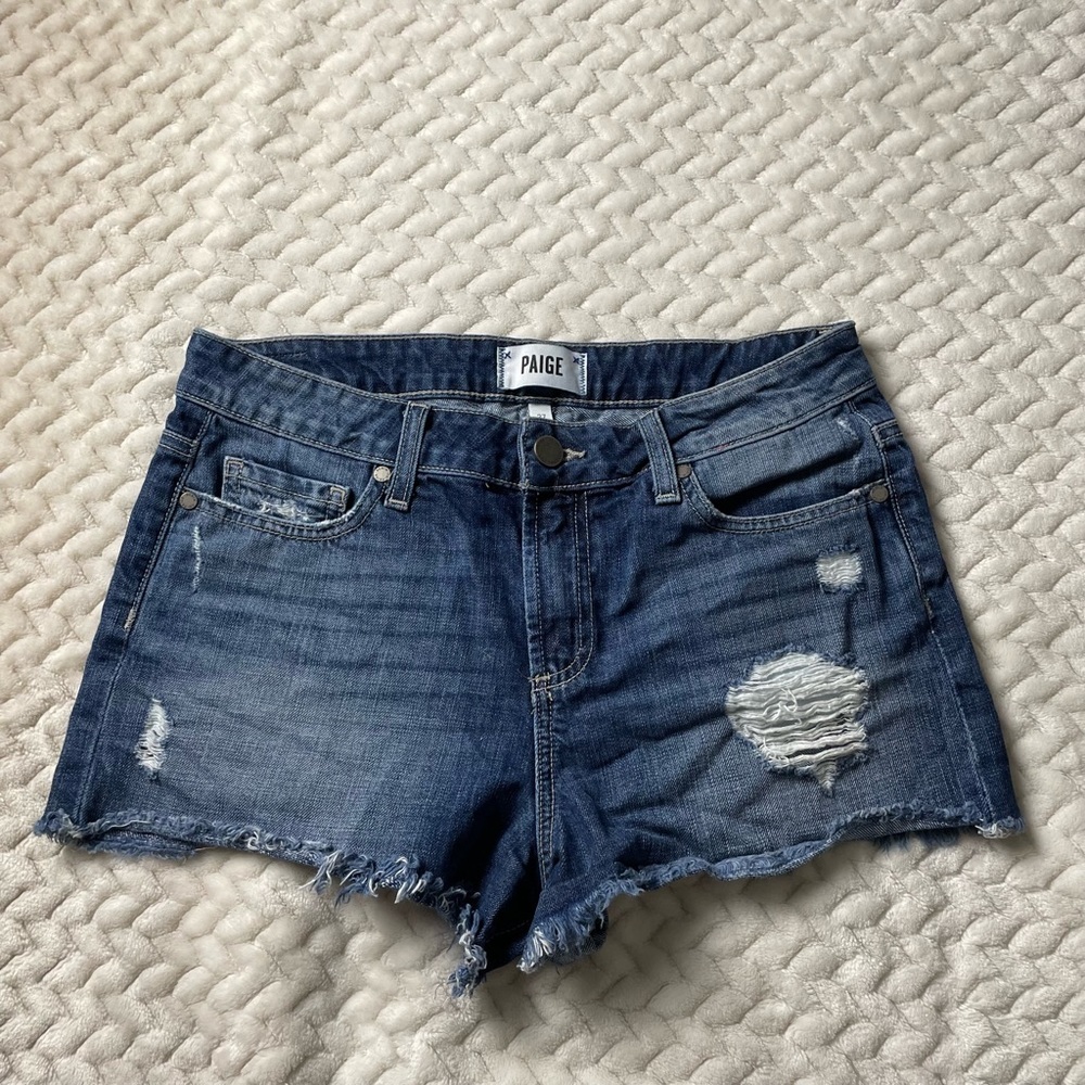 Paige Denim Cut Off Destructed Fray Daryn Jean Shorts Sz 27
